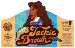 Rótulo de Cerveja Jackie Brown com ilustração da personagem